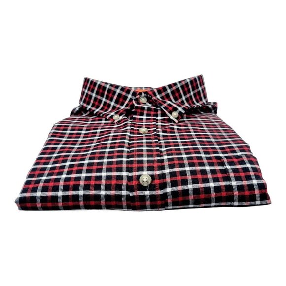 Men XXL St. Johns Bay Red Plaid Button-Down Long Sleeve Comfy Stretch Easy Care - Picture 8 of 14